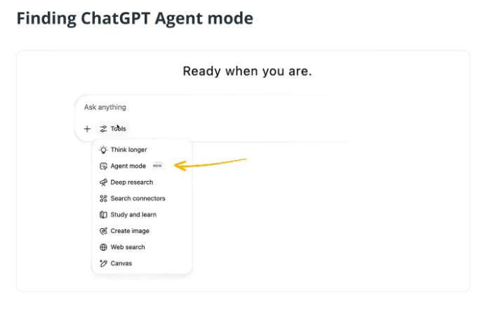 در این نما روش فعال سازی agent mode در chatgpt را یاد میگیرید