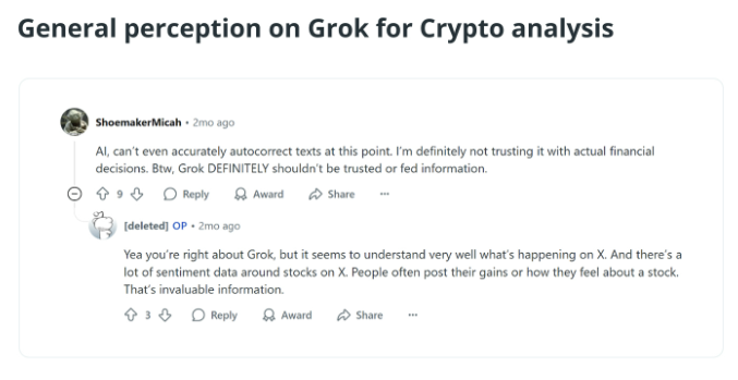 توئیت تحلیل نمودار پیش بینی رشد هوش مصنوعی GROK در بازار رمز ارزها